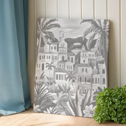 Mediterrane Palmstad | Stippelschilderset