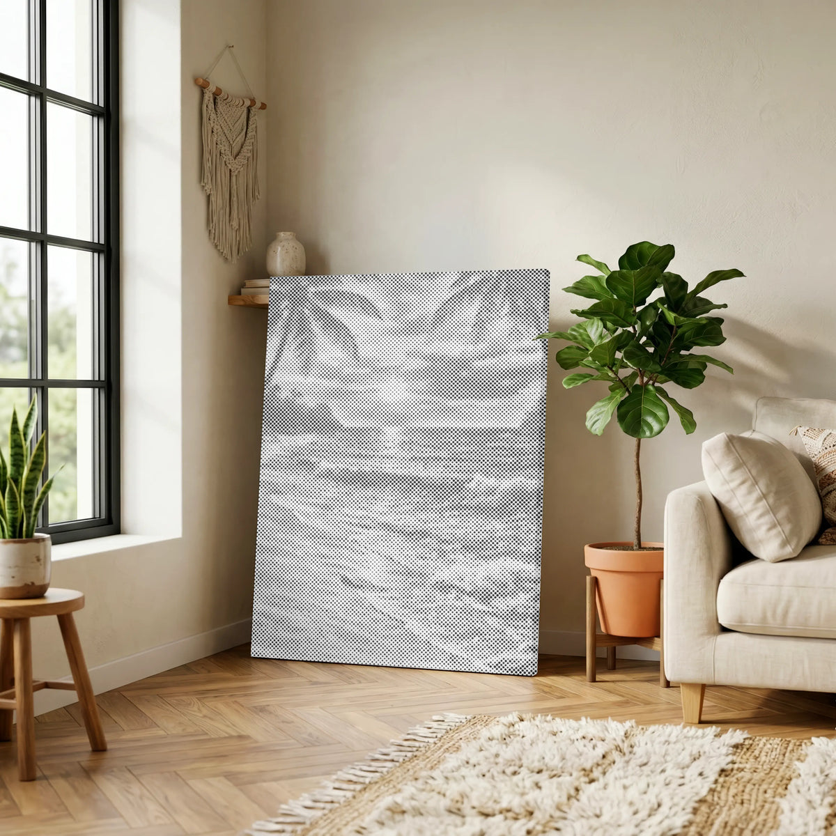 Palmenhorizon| Dot Painting Kit als afgewerkt stippelschilderij kunstwerk