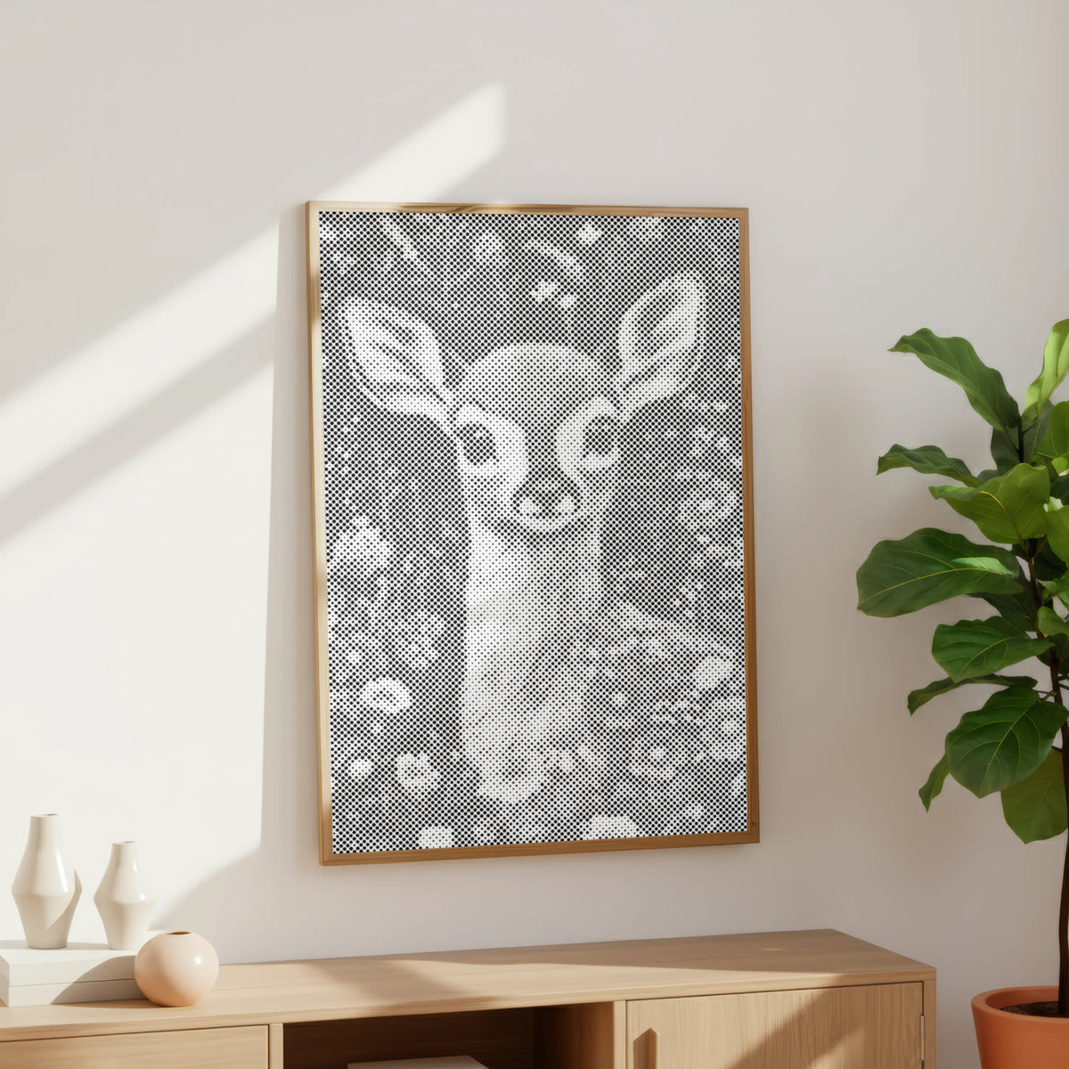 Stil Weide Reekalf | Stippelschilderij Kit als afgewerkt stippelschilderij kunstwerk