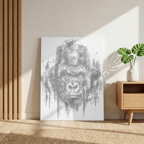 Wilde Blik Gorilla | Stippelschilderij Set