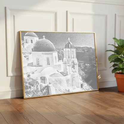 Santorini Domes aan Zee | Stippelschilderij Kit