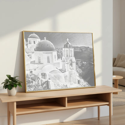 Santorini Domes aan Zee | Stippelschilderij Kit