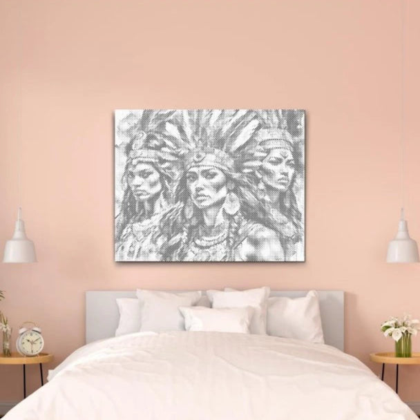 Dot Painting Schöne Frauen – Punktmalerei Motiv mit eleganter weiblicher Figur