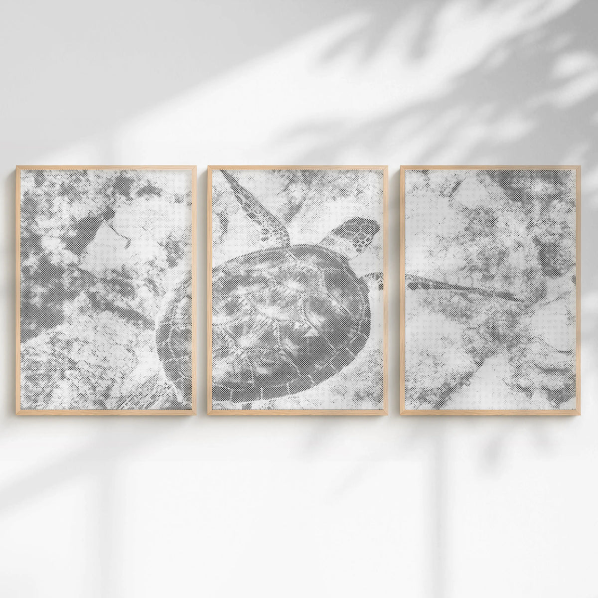 Zeeschildpad Oceaan Meerdelig Paneel | Stip Schilderij Kit als afgewerkt stippelschilderij kunstwerk