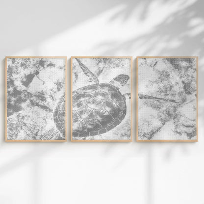 Zeeschildpad Oceaan Meerdelig Paneel | Stip Schilderij Kit