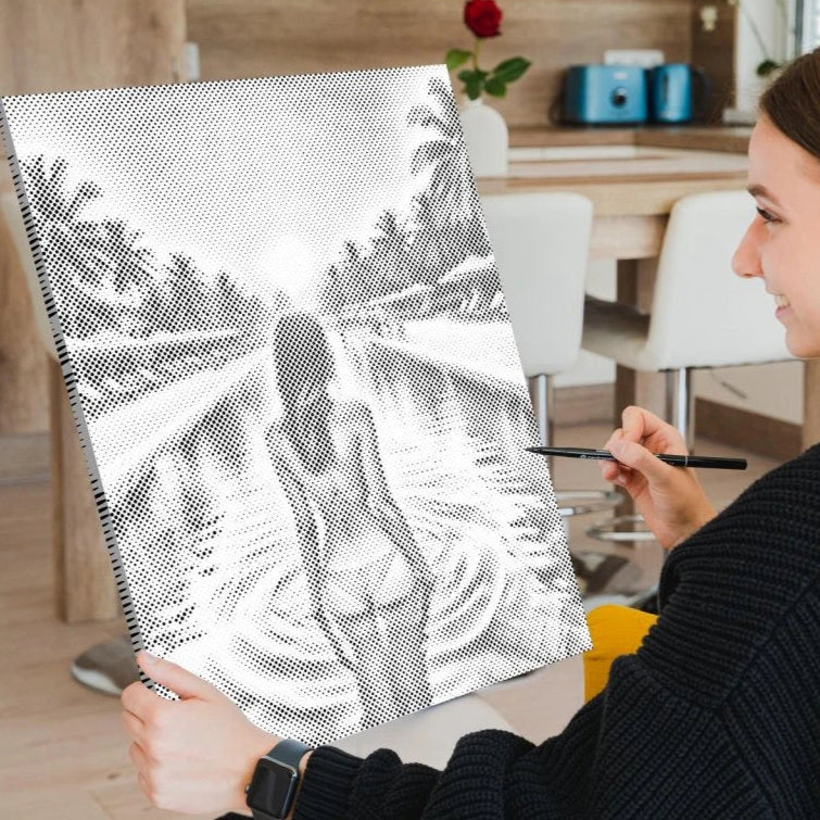 Dot Painting Sommerferien – Punktmalerei Motiv mit Strand, Sonne und Sommerstimmung