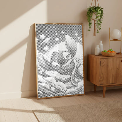 Stitch Slapend op Wolken | Dot Painting Kit