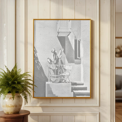 Zonnig balkon | Schilderset met stippen