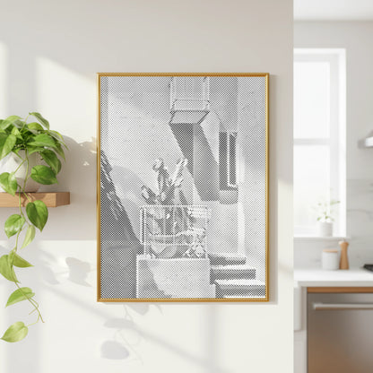 Zonnig balkon | Schilderset met stippen