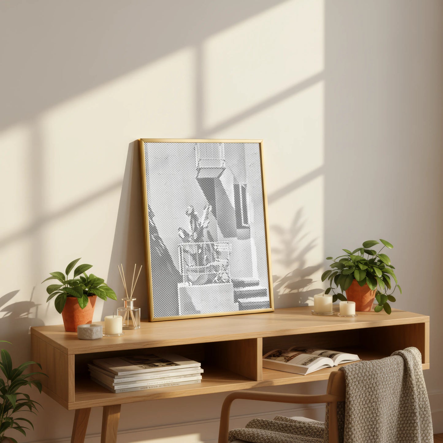 Zonnig balkon | Schilderset met stippen