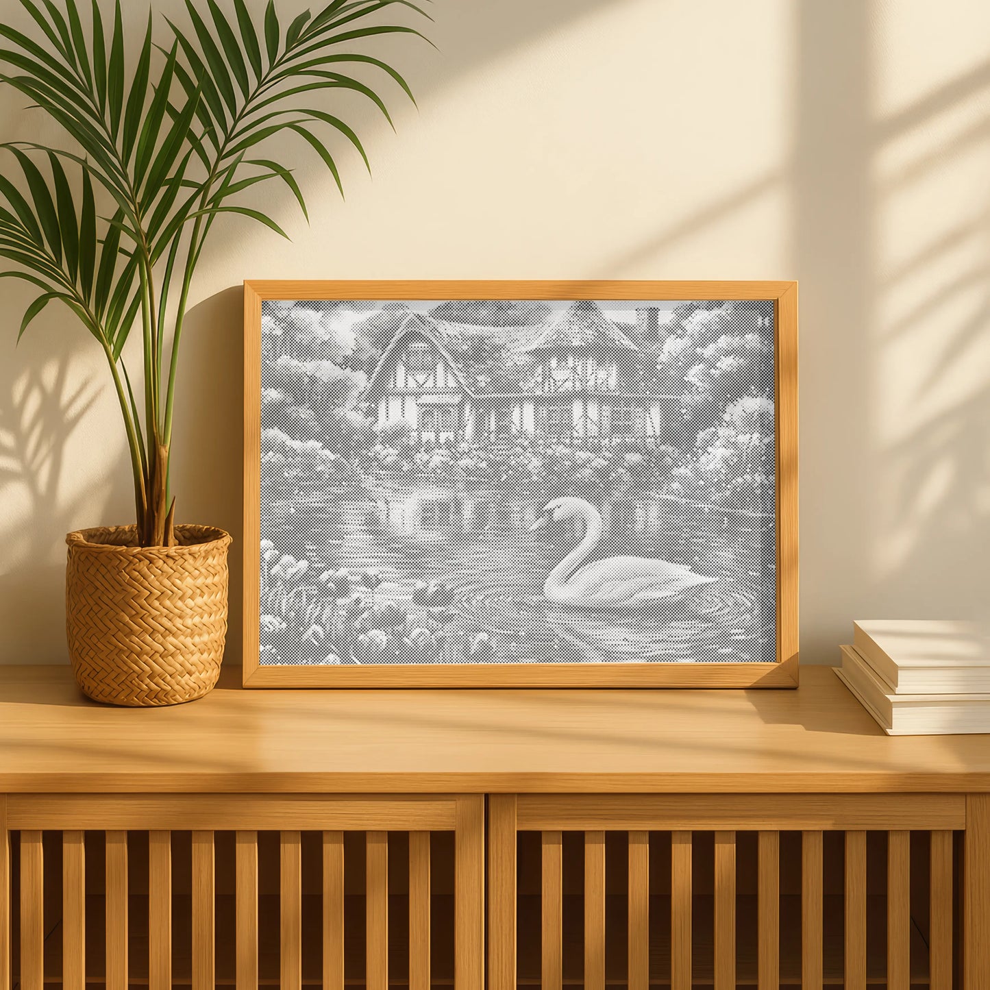 Zwaan aan het meer | Stippelschilderijenset