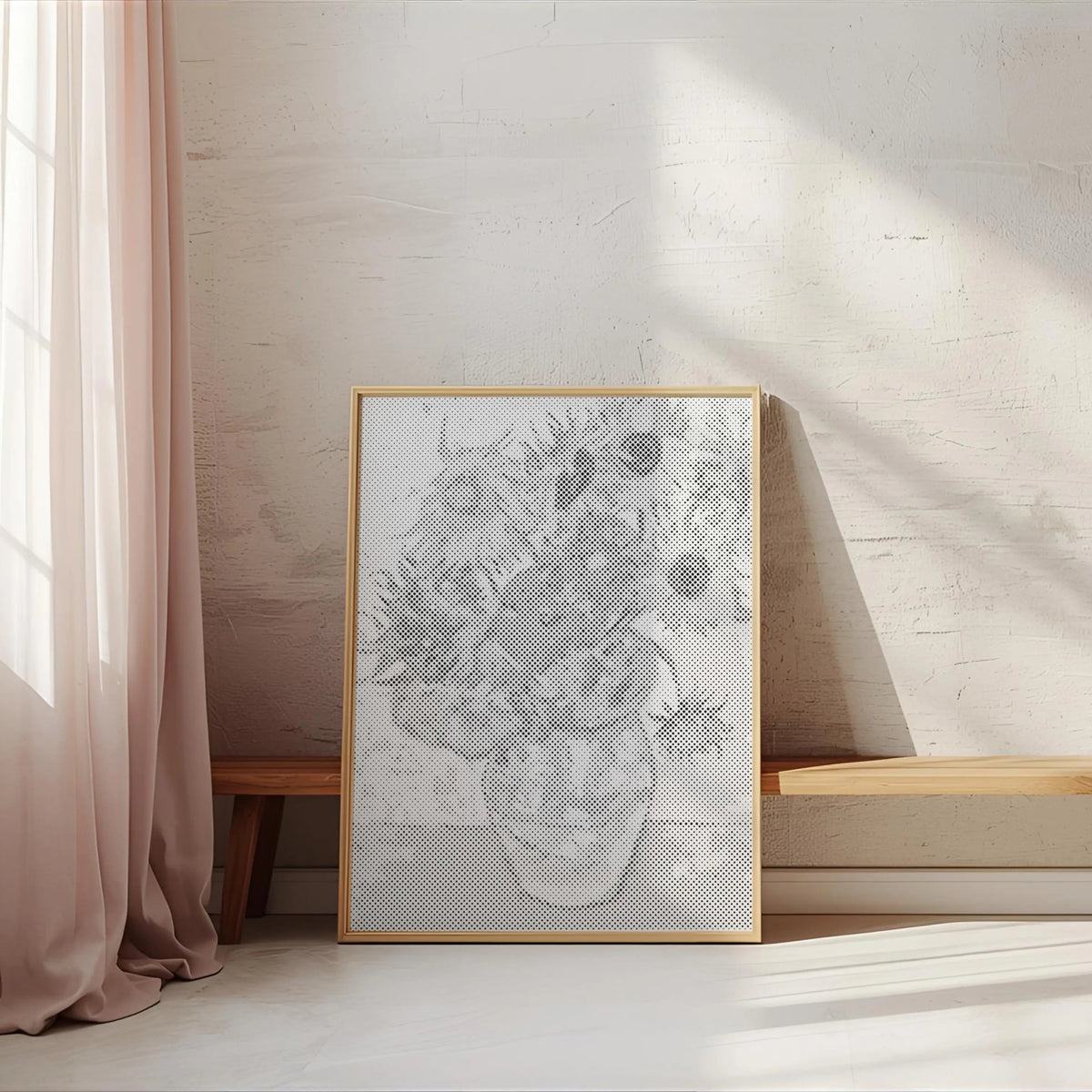 Van Gogh Zonnebloemen | Stip Schilderen Kit als afgewerkt stippelschilderij kunstwerk