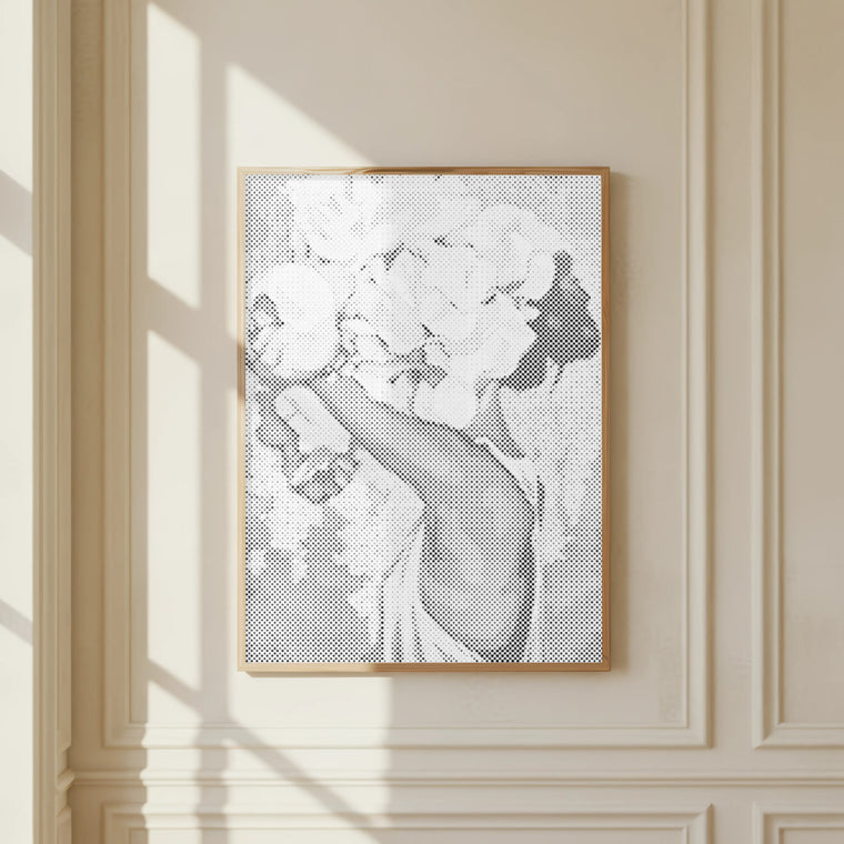 Vrouw met Bloemenkroon | Stip Schilderen Kit