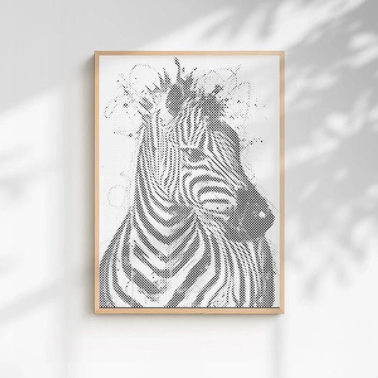 Moderne Zebra Muurkunst | Stippelschilderij Set