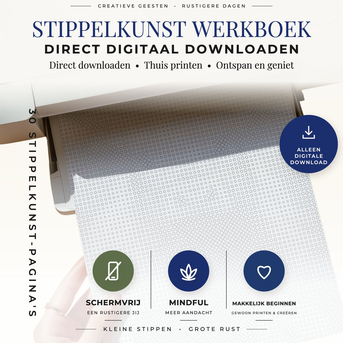 Printbaar Dierenportretten stippelschilderij boek voor A4- en US Letter-pagina's