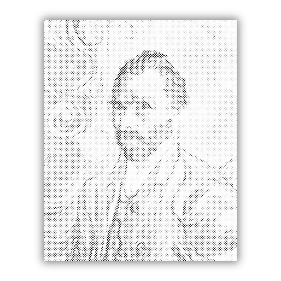 Dot Painting Selbstporträt Vincent van Gogh – Punktmalerei Version des berühmten Künstlerporträts