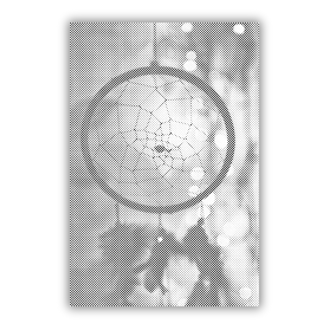 Dot Painting Traumfänger – Punktmalerei Motiv mit spirituellem Symbol & Federn