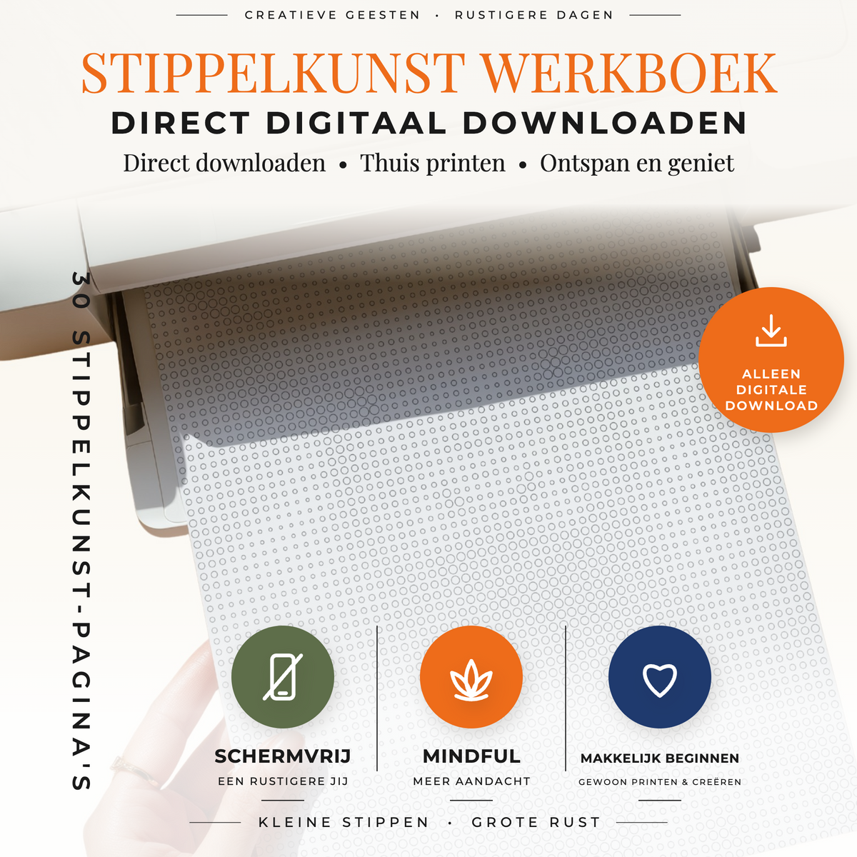 Digitaal stippelschilderij boek met 30 halloweenkatten