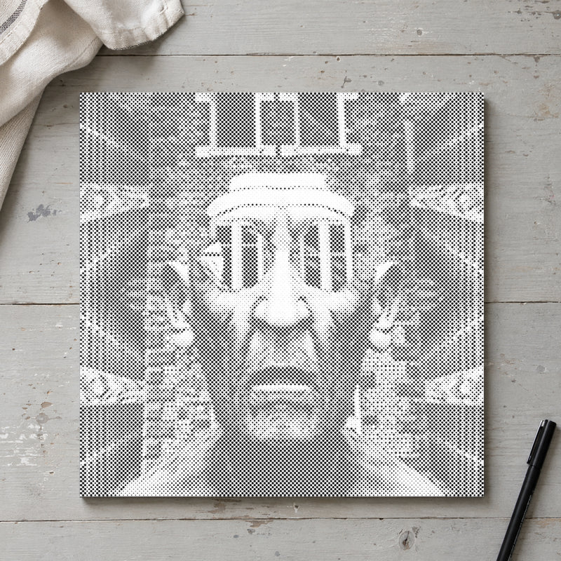 Vreesaanjagende Man | Stip Schilderij Kit als afgewerkt stippelschilderij kunstwerk