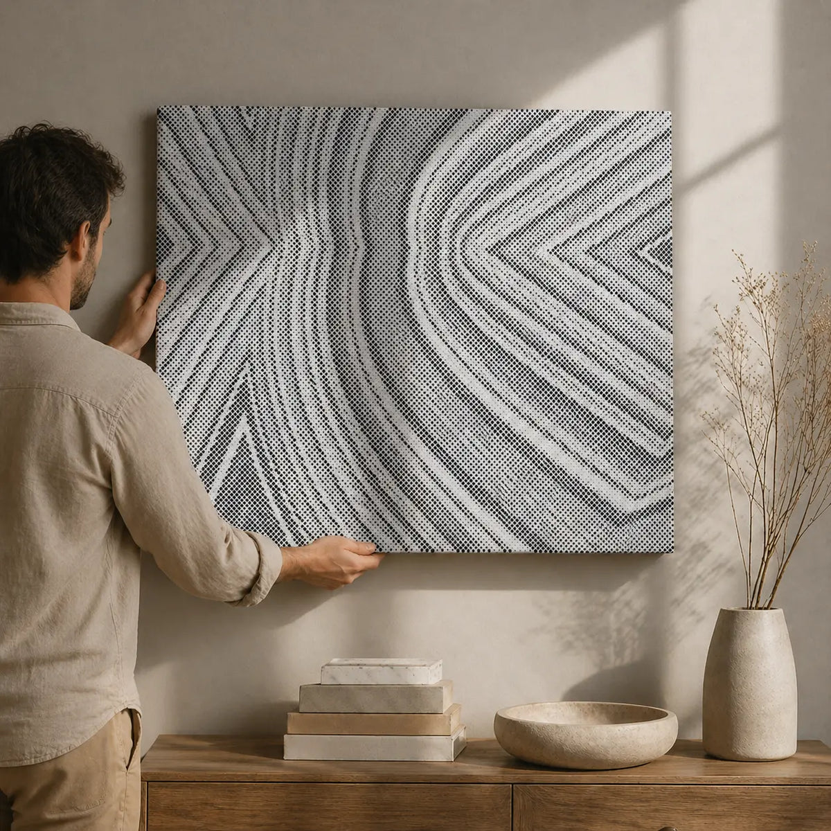 Abstracte Achtergrond | Stippenschilderijpakket als afgewerkt stippelschilderij kunstwerk